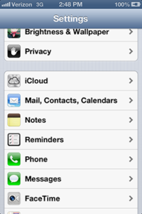 iPhone Settings