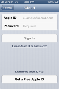 Apple ID Sign In Page